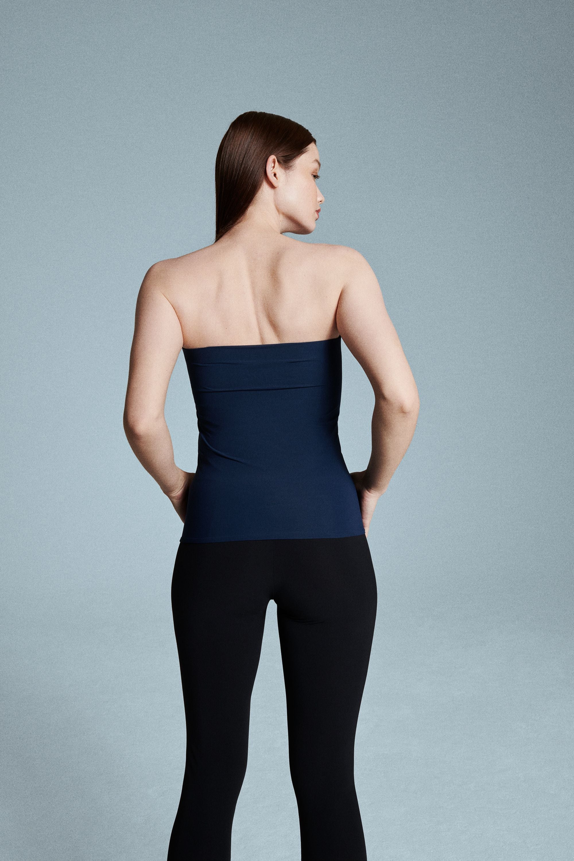 Strapless | Tube Top | Travel Jersey | Bumpy | Black-Blue