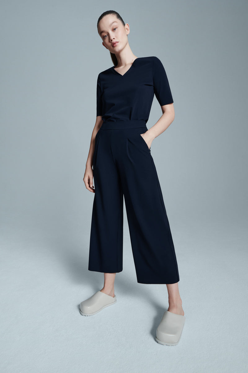 Wide-Leg | Travel Jersey | Trousers | Kona | deep black