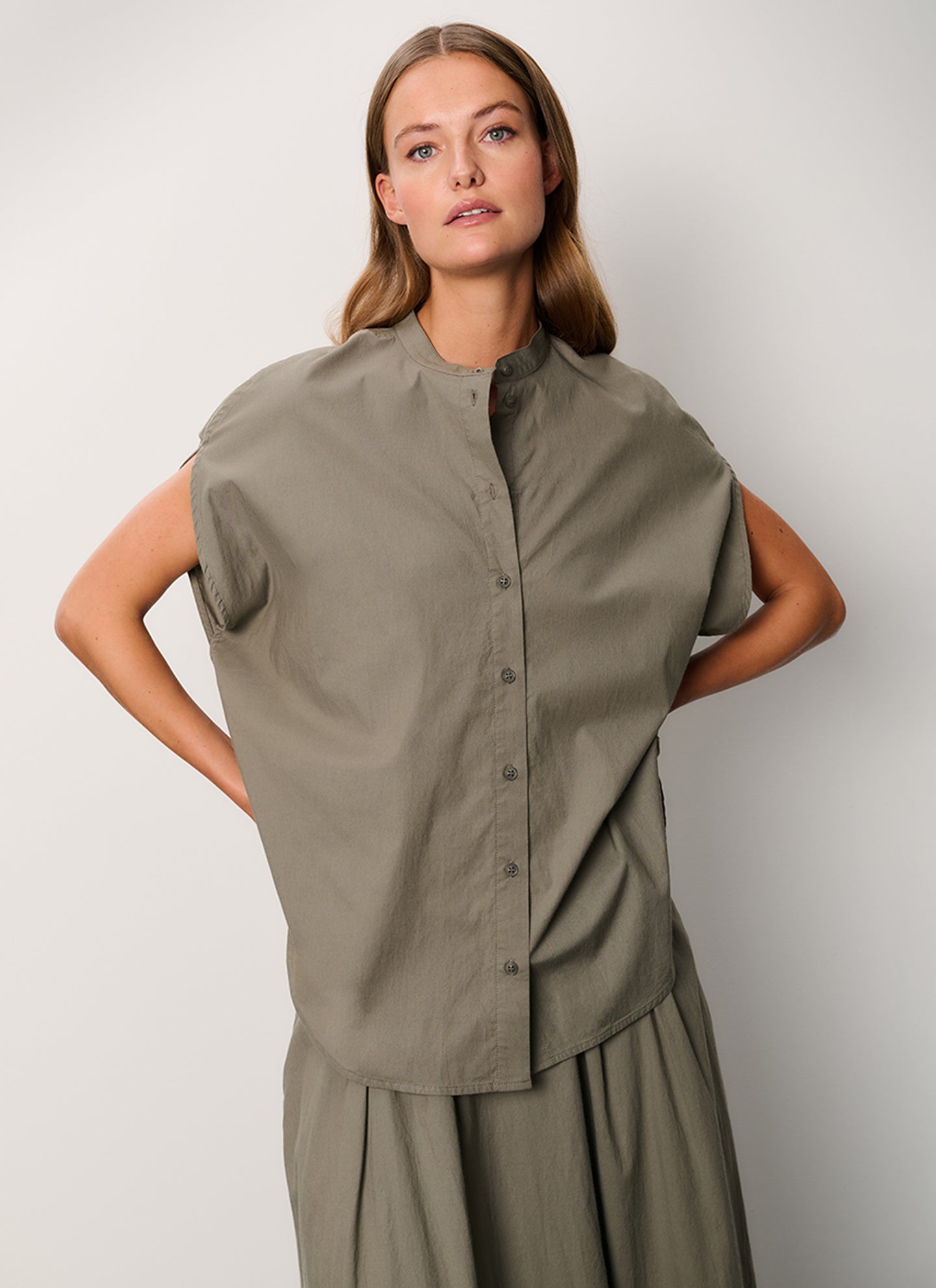 COMING SOON | Blouse | Cotton Lyocell Stretch | Tomiko Washed | Smockey Olive