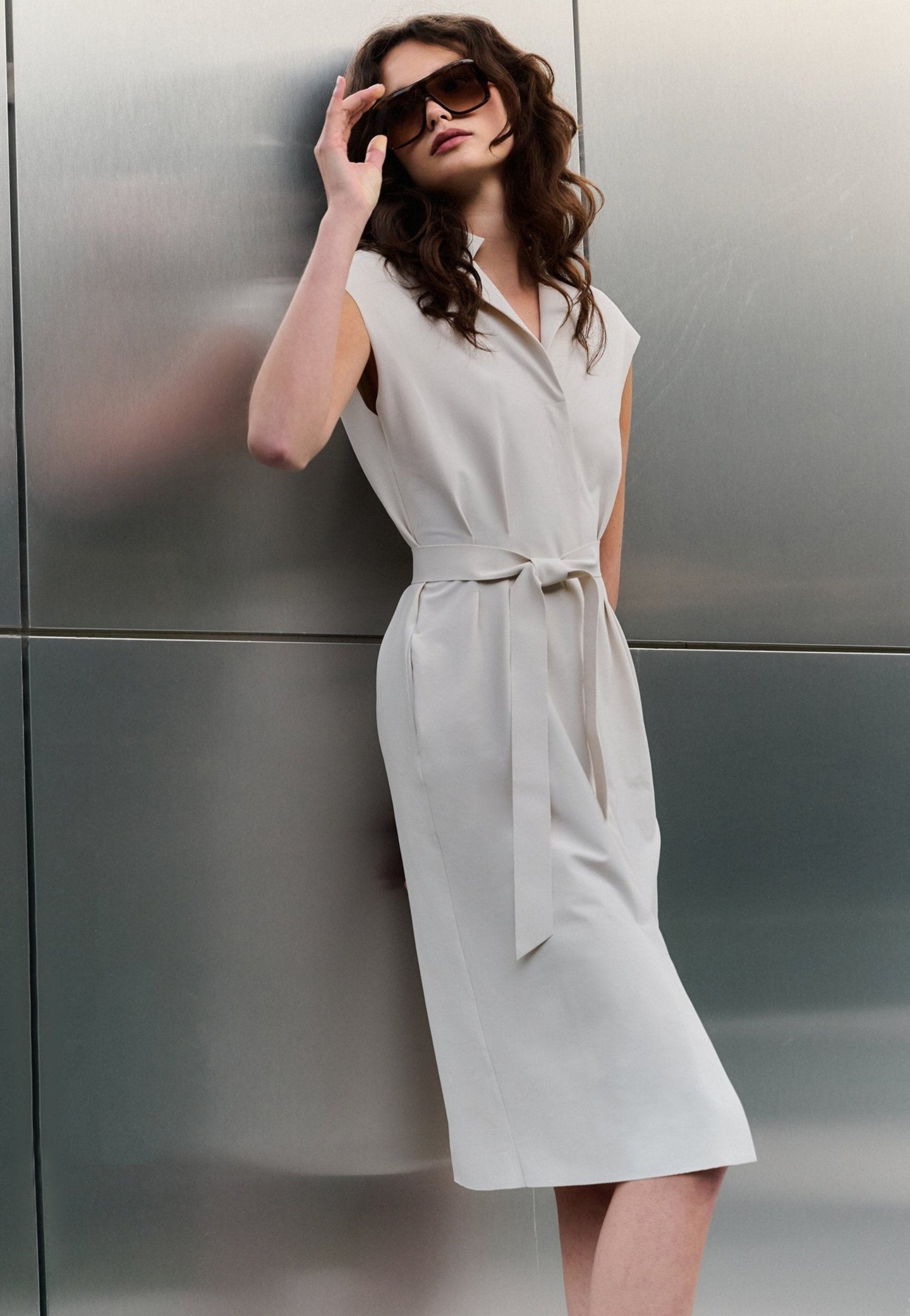 Woman wearing off white dress, Summer 2025 collection Japan TKY