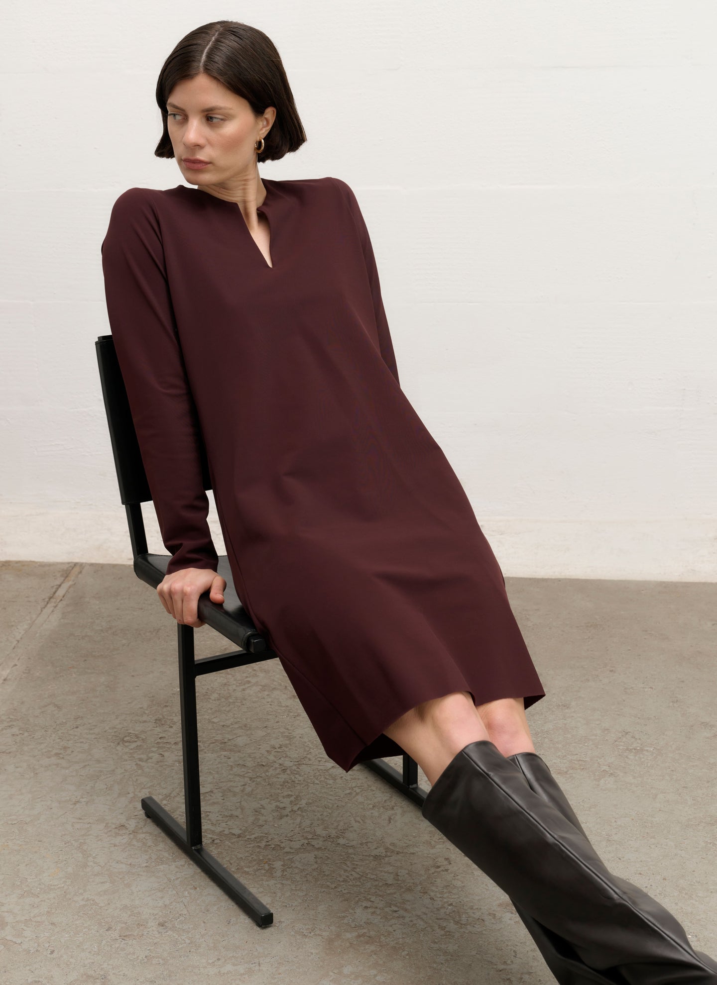 Dress | Heavy Travel Brushed | Momoka Brushed | Aubergine