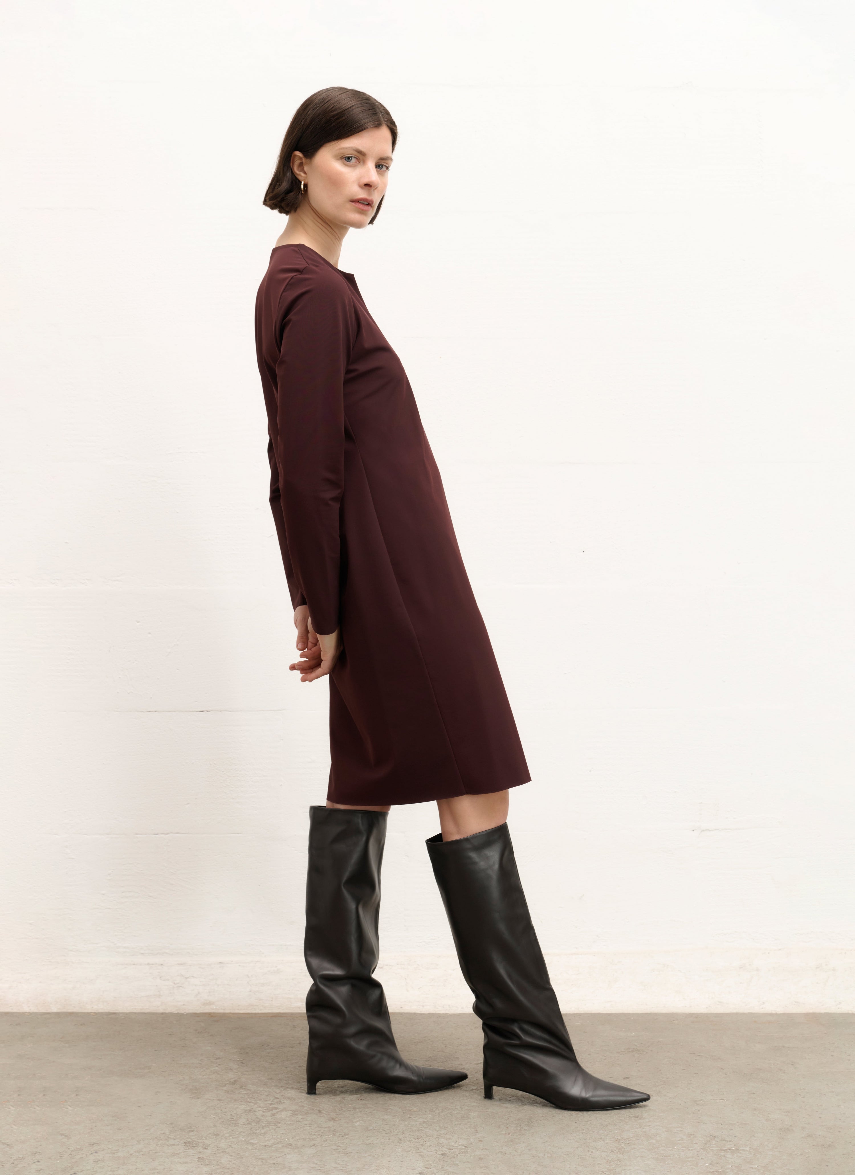 Dress | Heavy Travel Brushed | Momoka Brushed | Aubergine