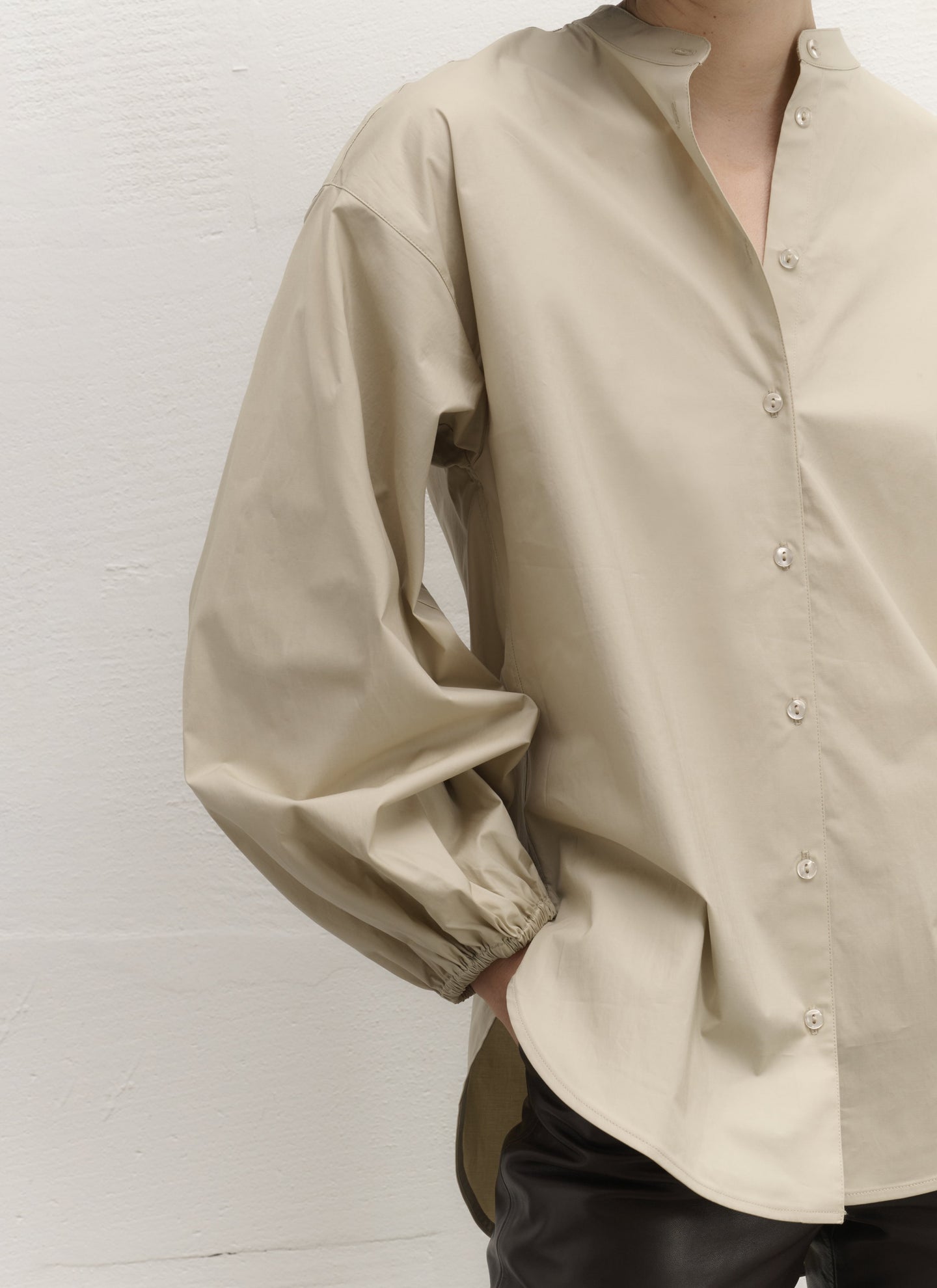 Bluse | Weicher Baumwollstretch | Tokiyo | Sand Baumwolle