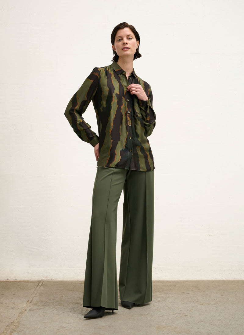 Blouse | Viscose Satin | Uran | Camouflage