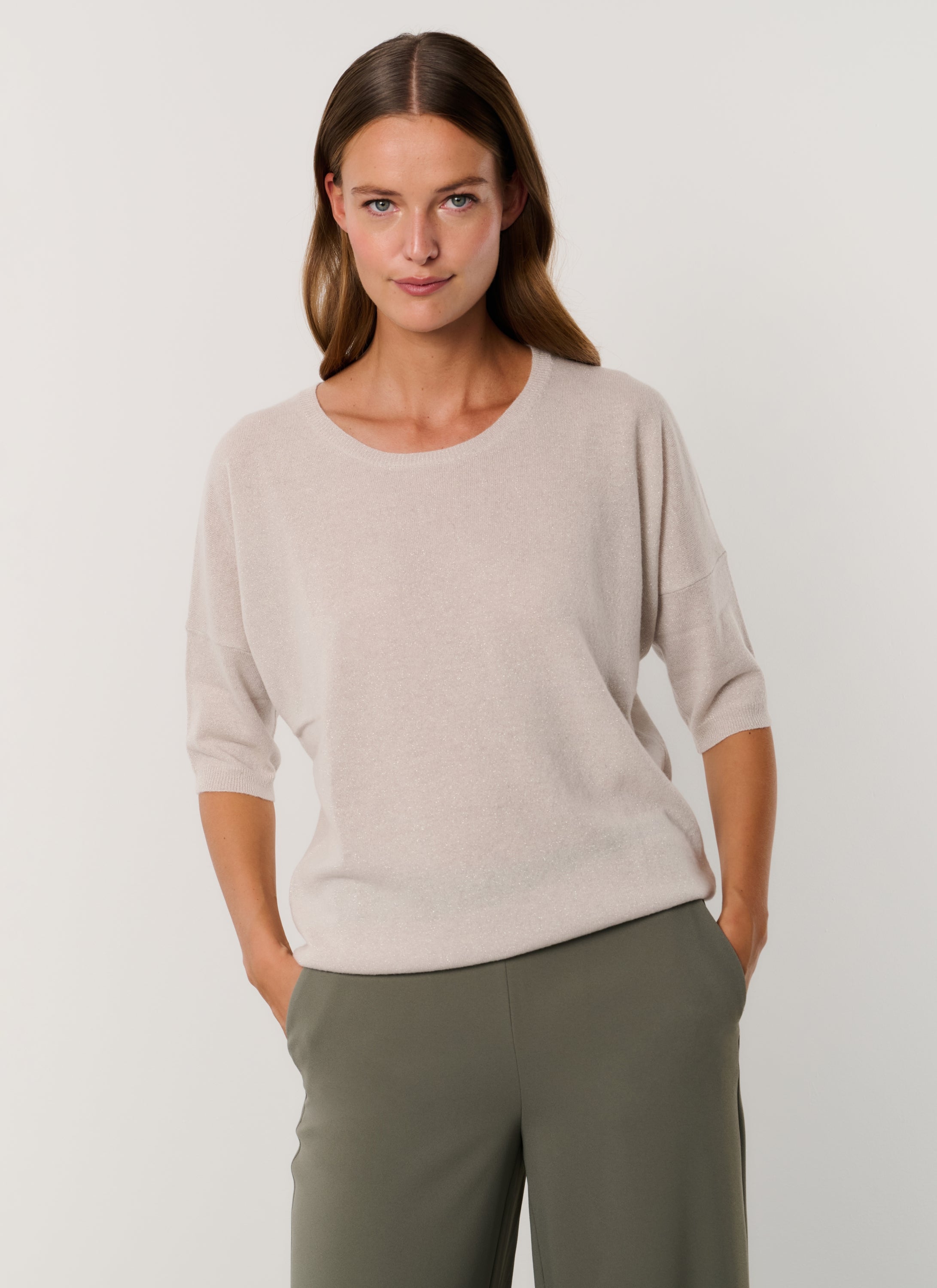 Knit | top | Half-length | Air cashmere | Yara | Silver Knit