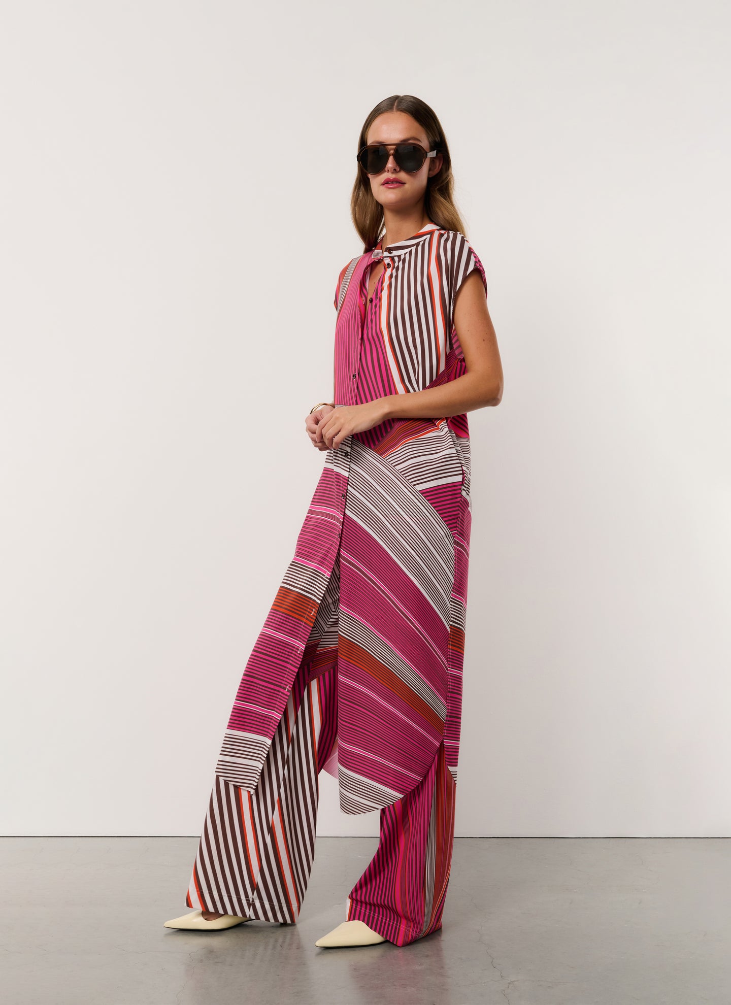 Dress | Regular Travel Print | Narumi Dessin | Multicolored Stripe | Japan TKY