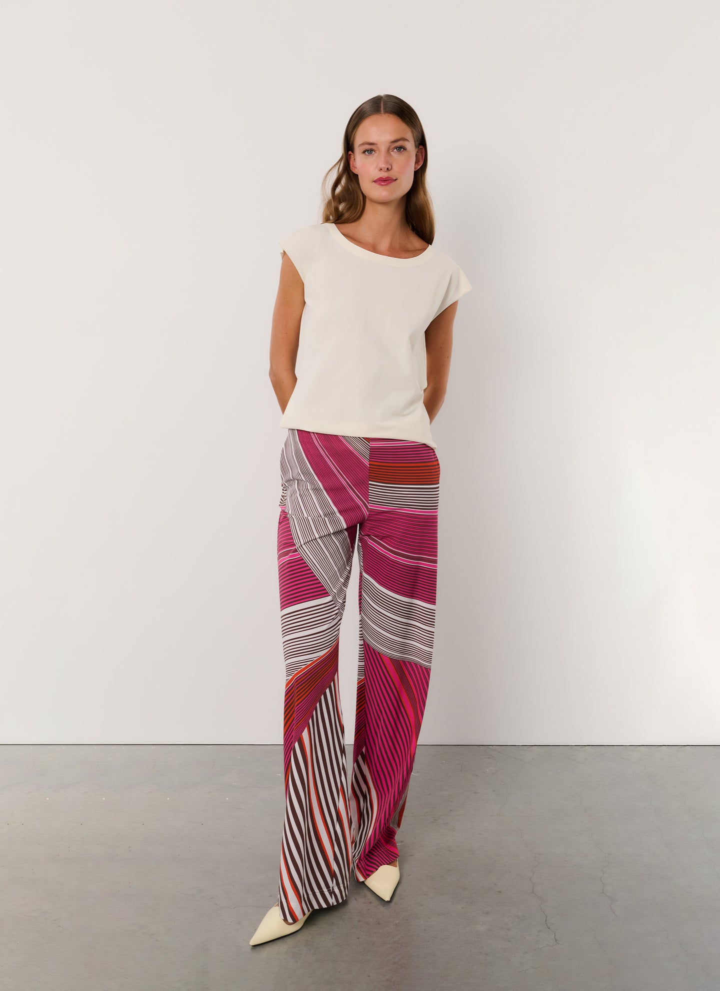 Pants | Regular Travel Print | Emica | Multicolored Stripe | Japan TKY