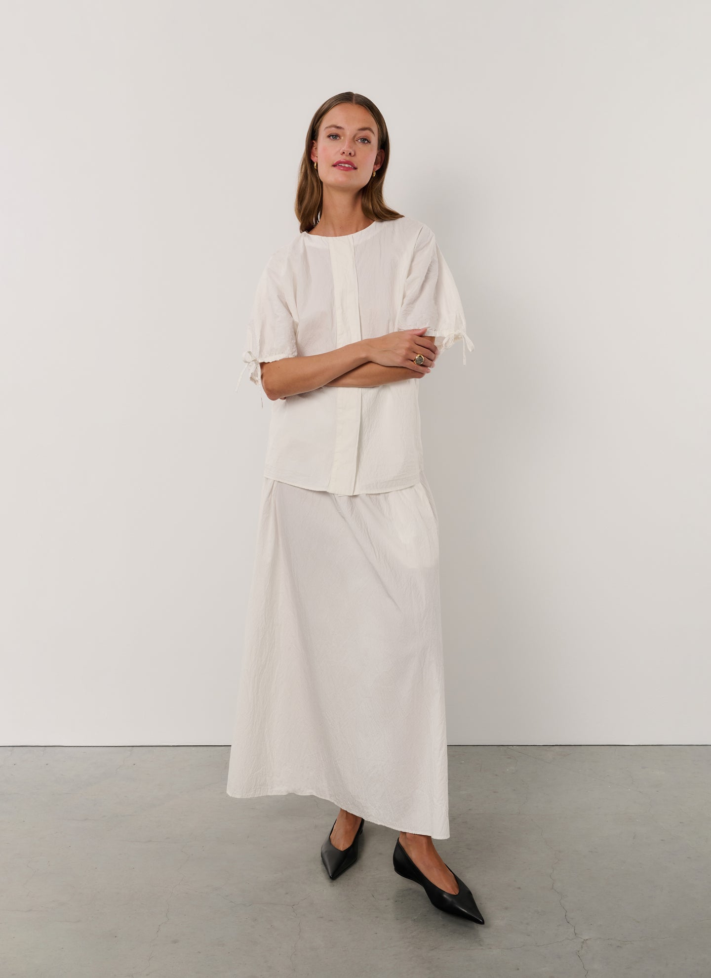 Skirt | 100% Cotton | Kaneko Seersucker | Optical White